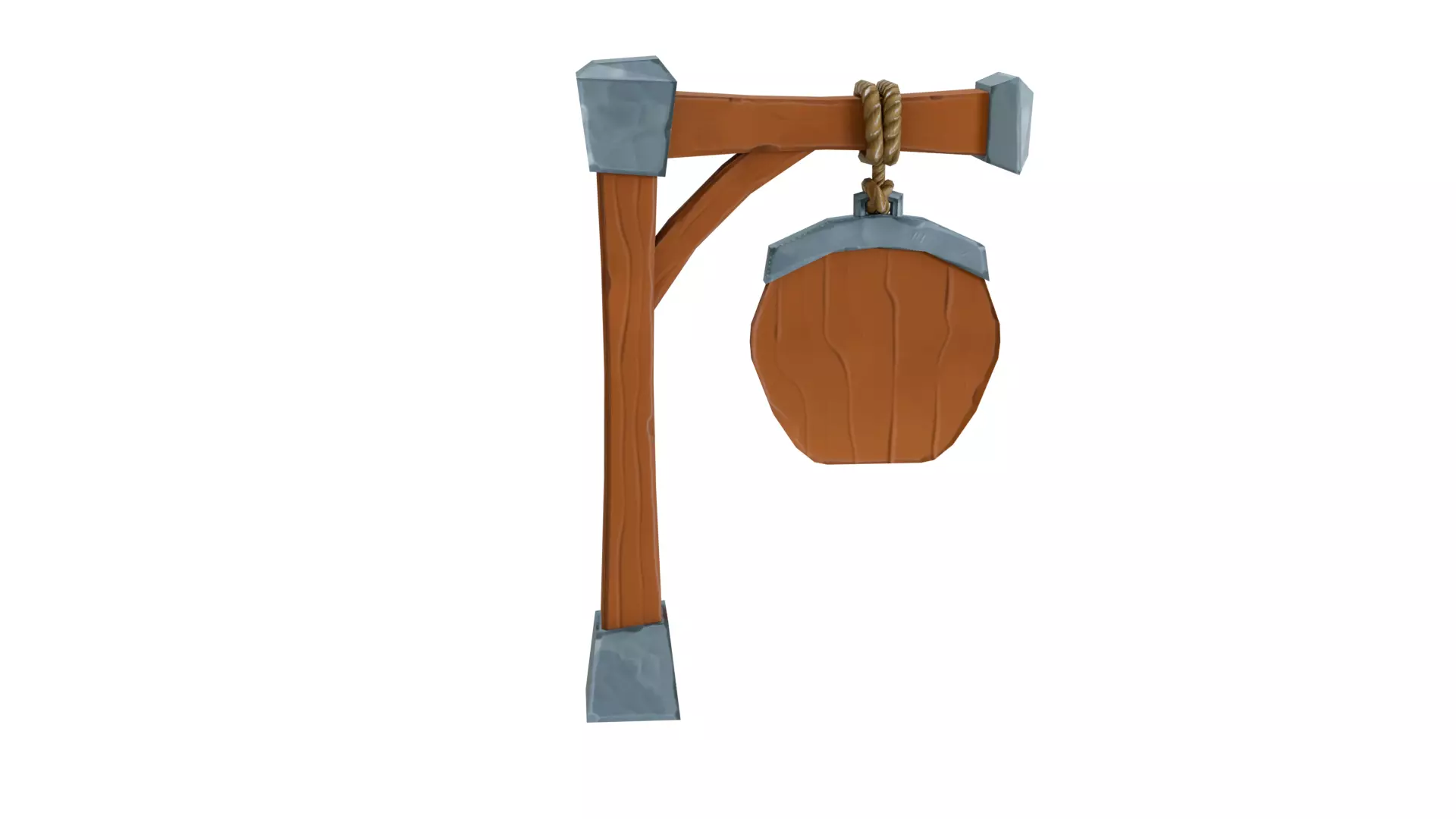 Stylized Wooden Sign 3D Model Low-poly 3D model_13