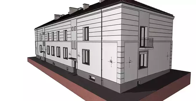 Modern Apartment Building  Detailed Realistic 3D Model