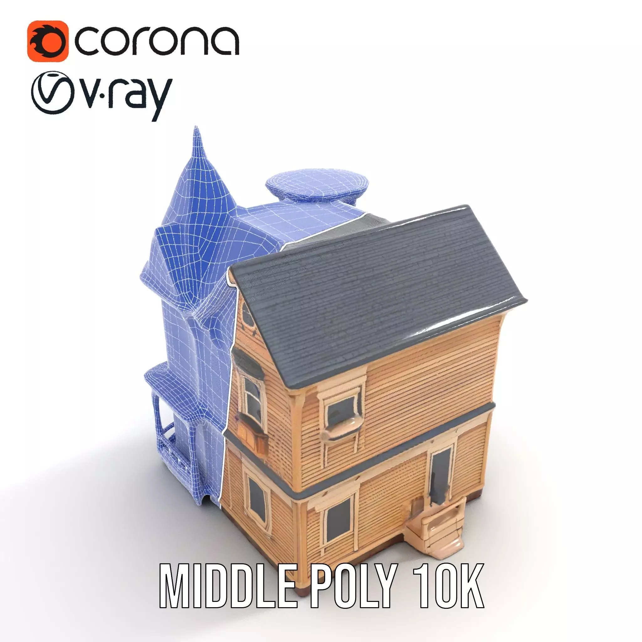 Victorian Wooden House model pack Low-poly 3D model_17