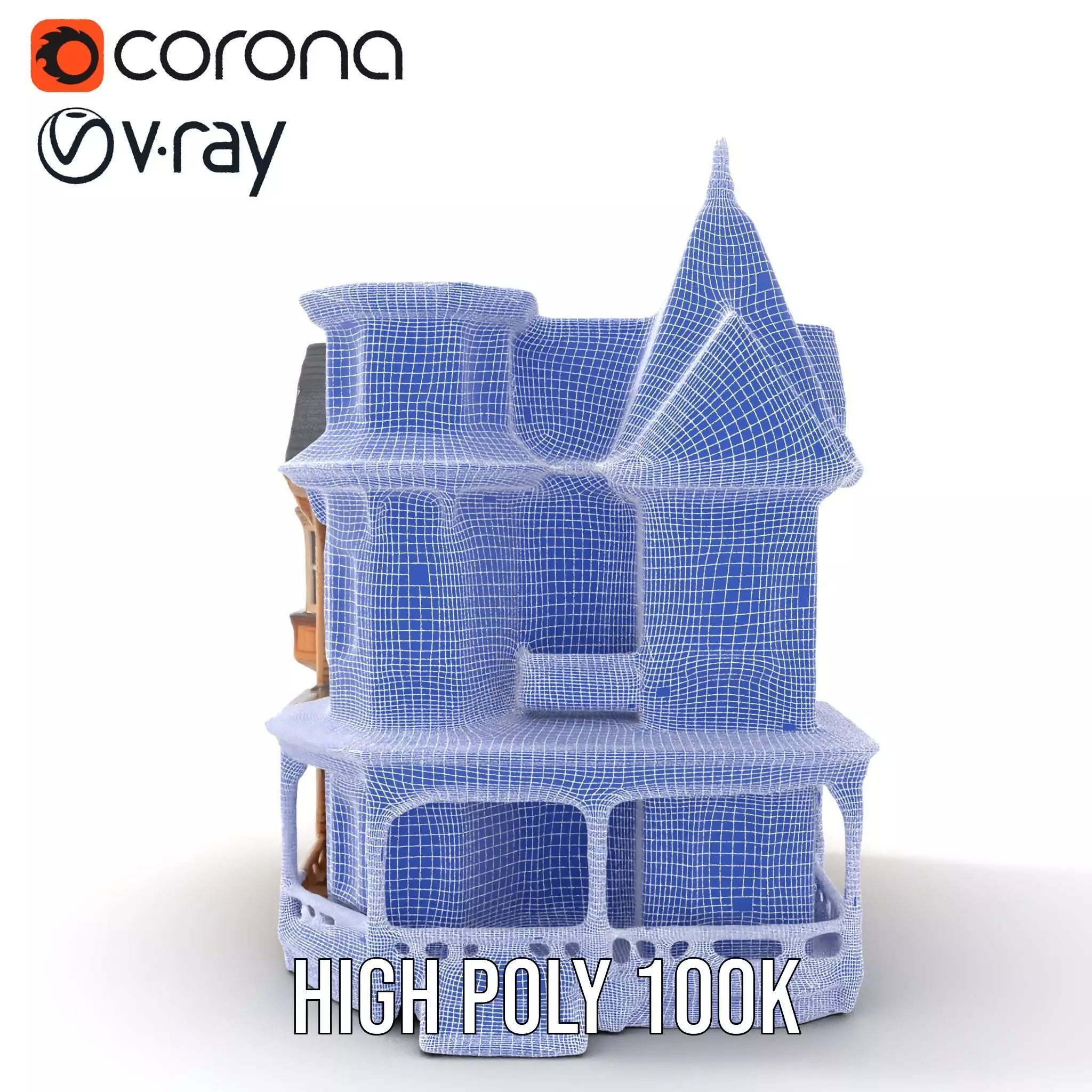 Victorian Wooden House model pack Low-poly 3D model_30