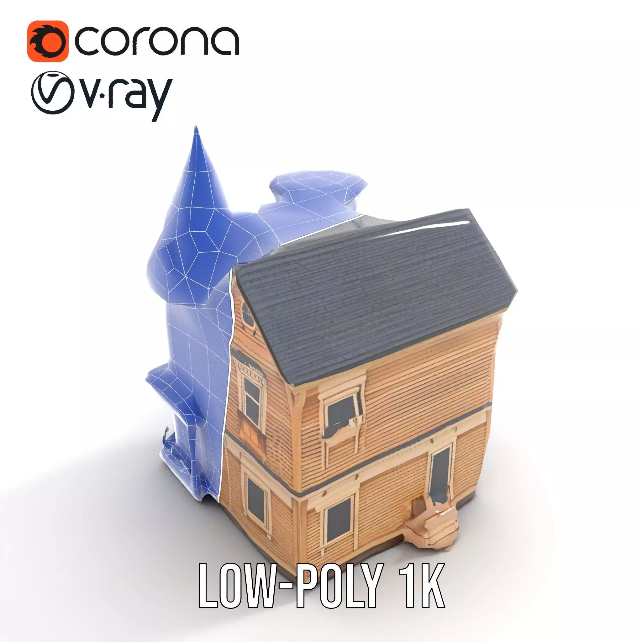 Victorian Wooden House model pack Low-poly 3D model_13