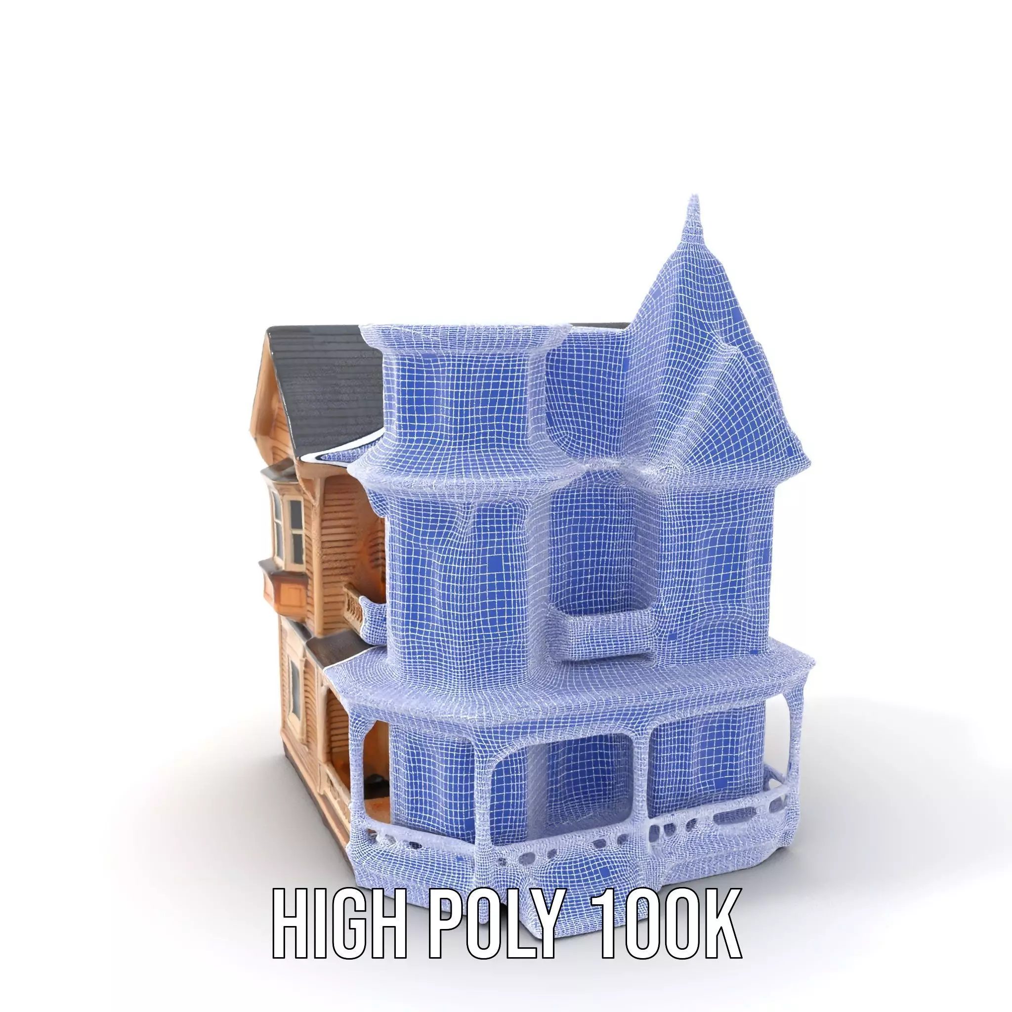 Victorian Wooden House model pack Low-poly 3D model_5