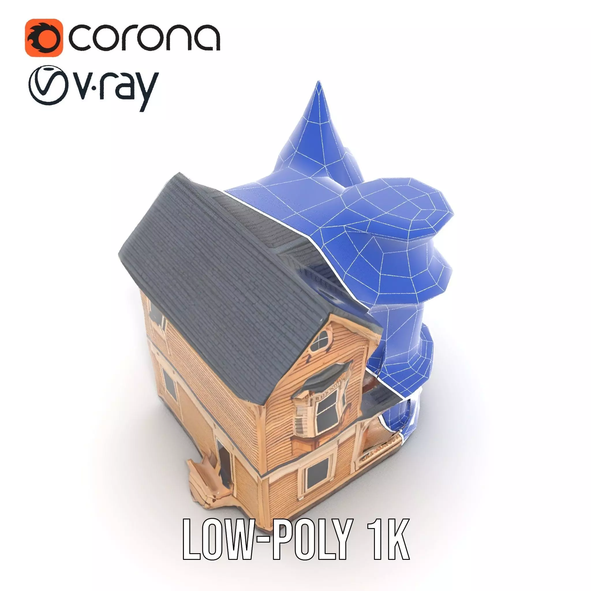 Victorian Wooden House model pack Low-poly 3D model_26