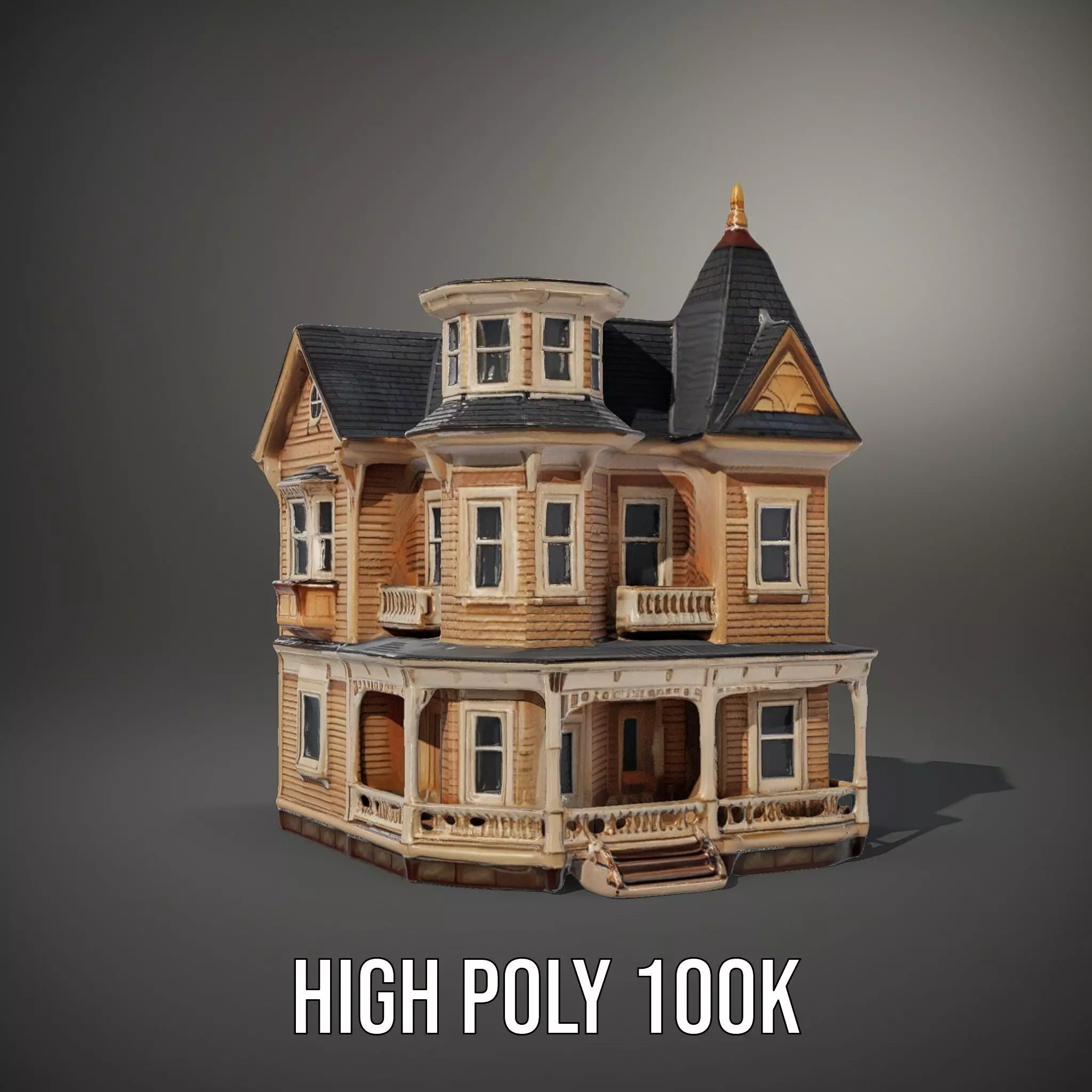Victorian Wooden House model pack Low-poly 3D model_9