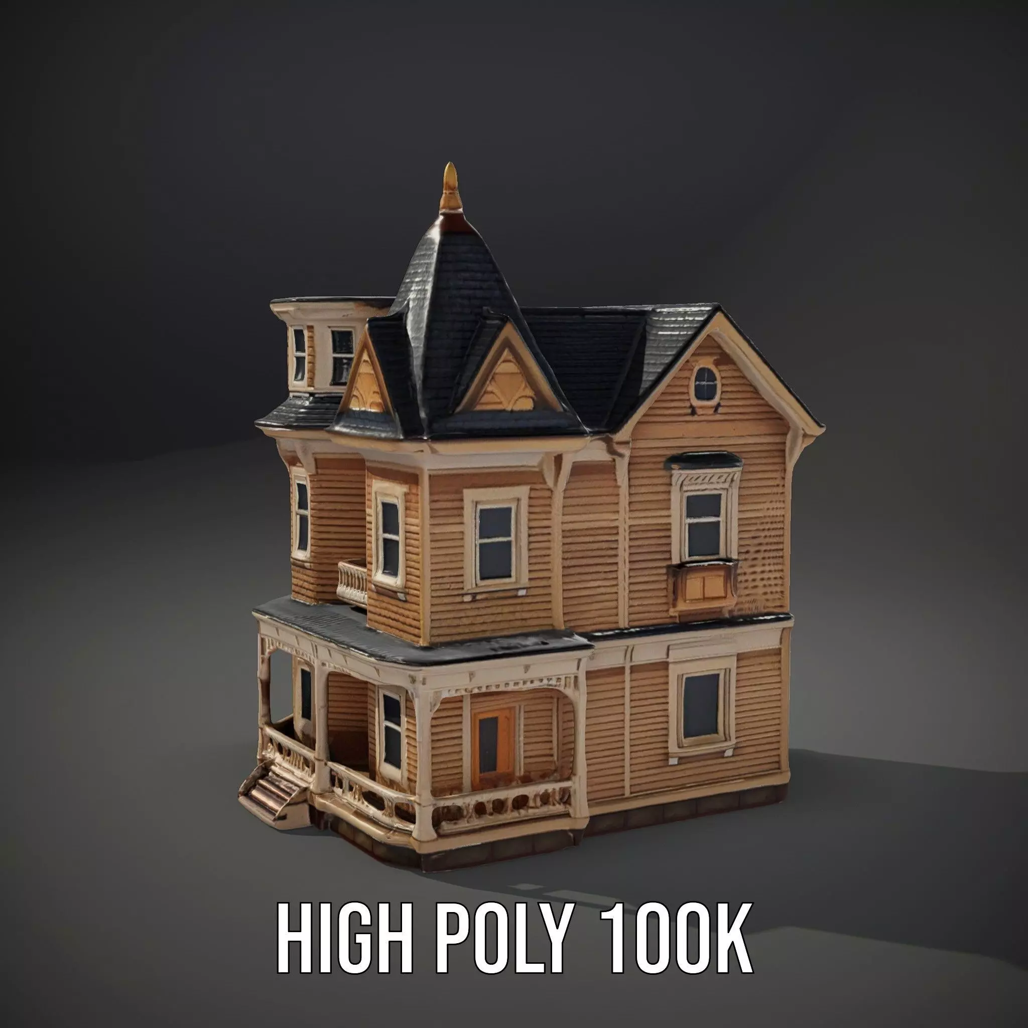 Victorian Wooden House model pack Low-poly 3D model_11