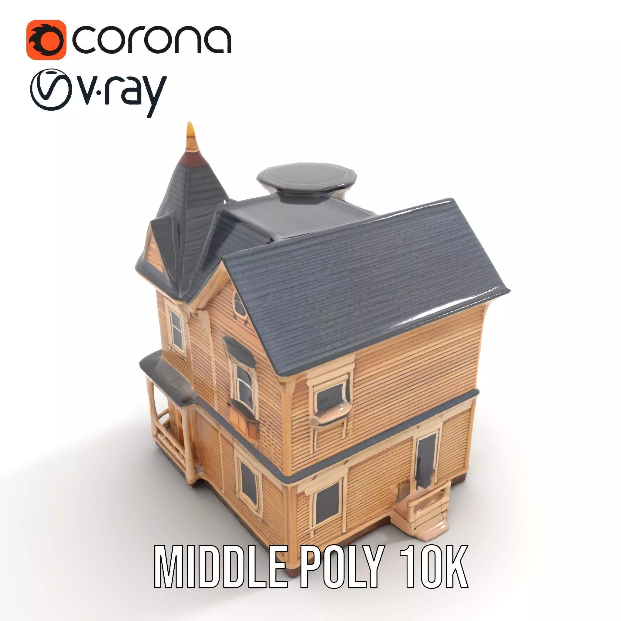 Victorian Wooden House model pack Low-poly 3D model_12