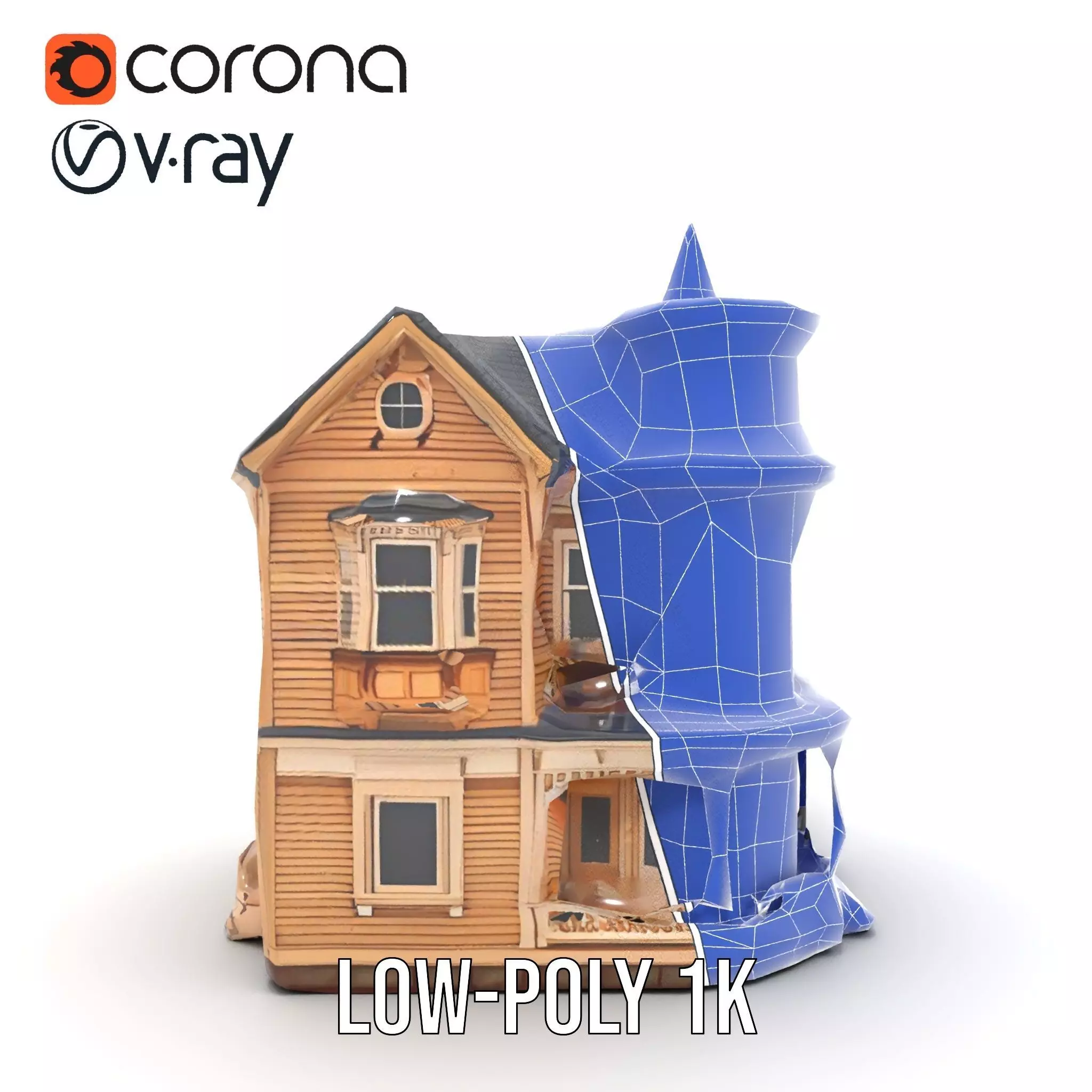 Victorian Wooden House model pack Low-poly 3D model_32