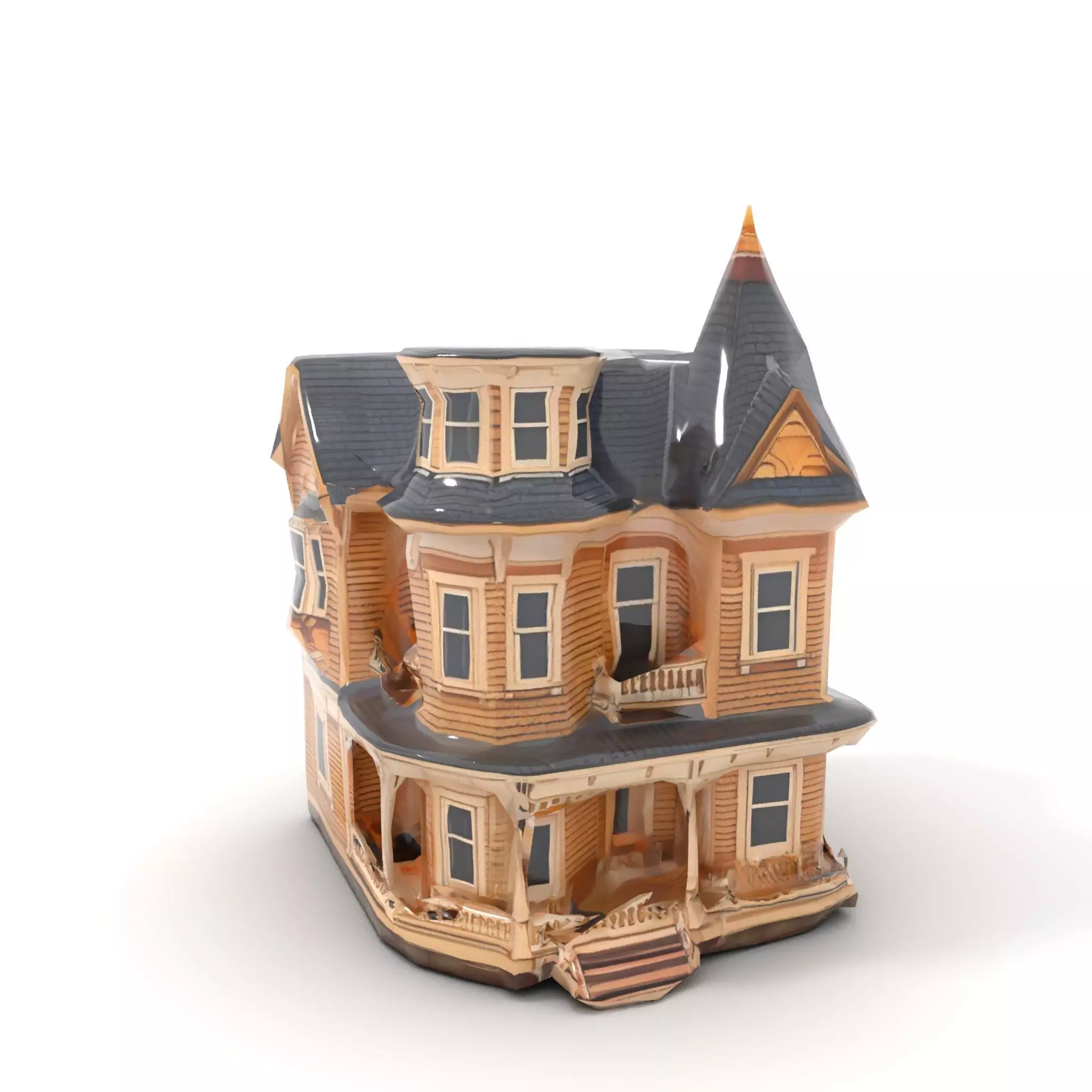 Victorian Wooden House model pack Low-poly 3D model_16