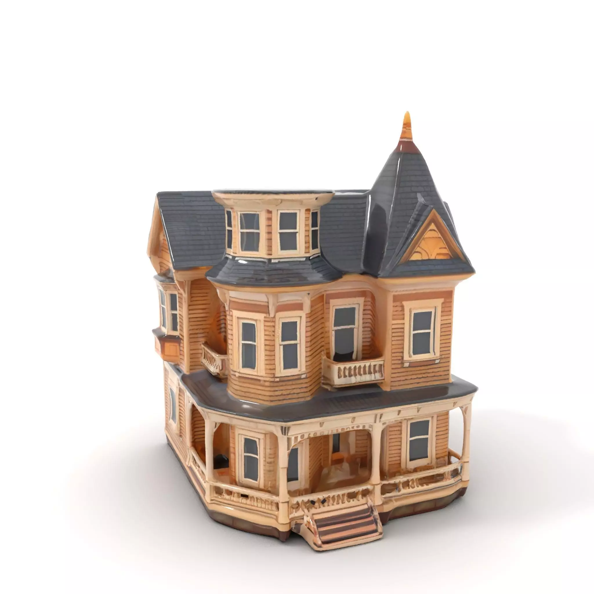 Victorian Wooden House model pack Low-poly 3D model_7
