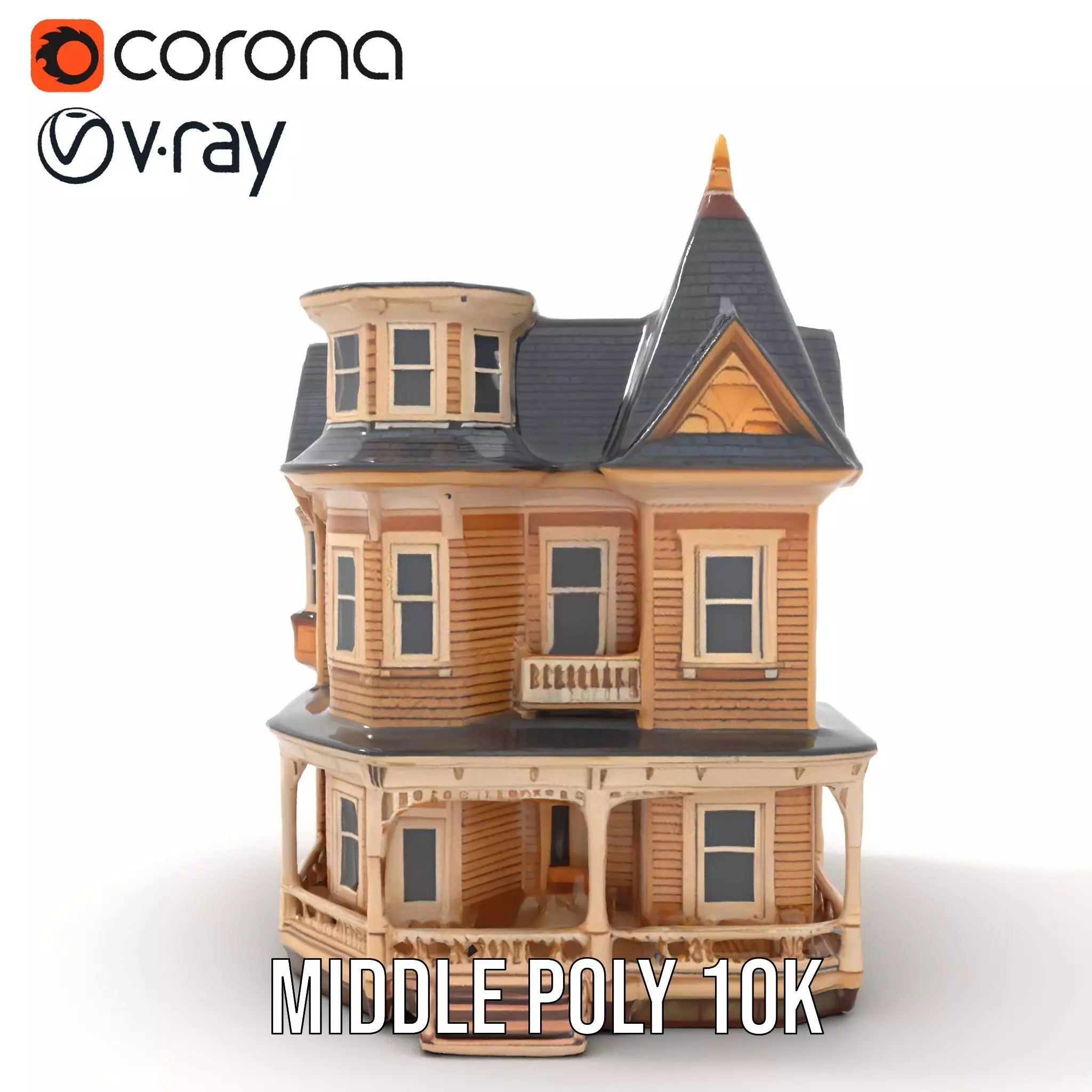Victorian Wooden House model pack Low-poly 3D model_22