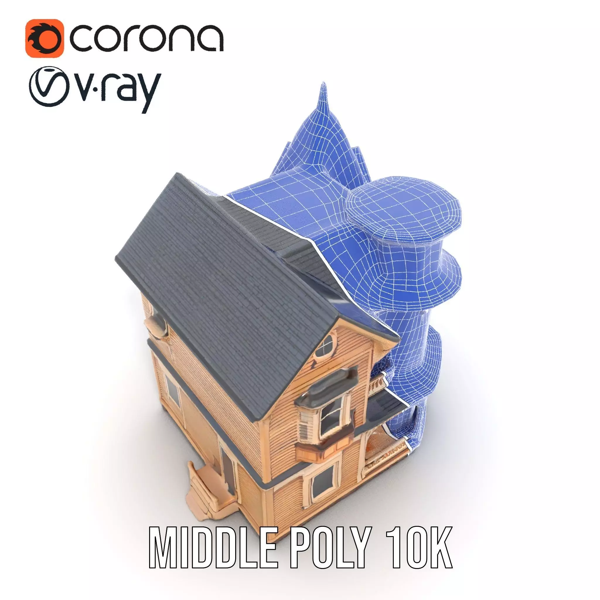 Victorian Wooden House model pack Low-poly 3D model_25