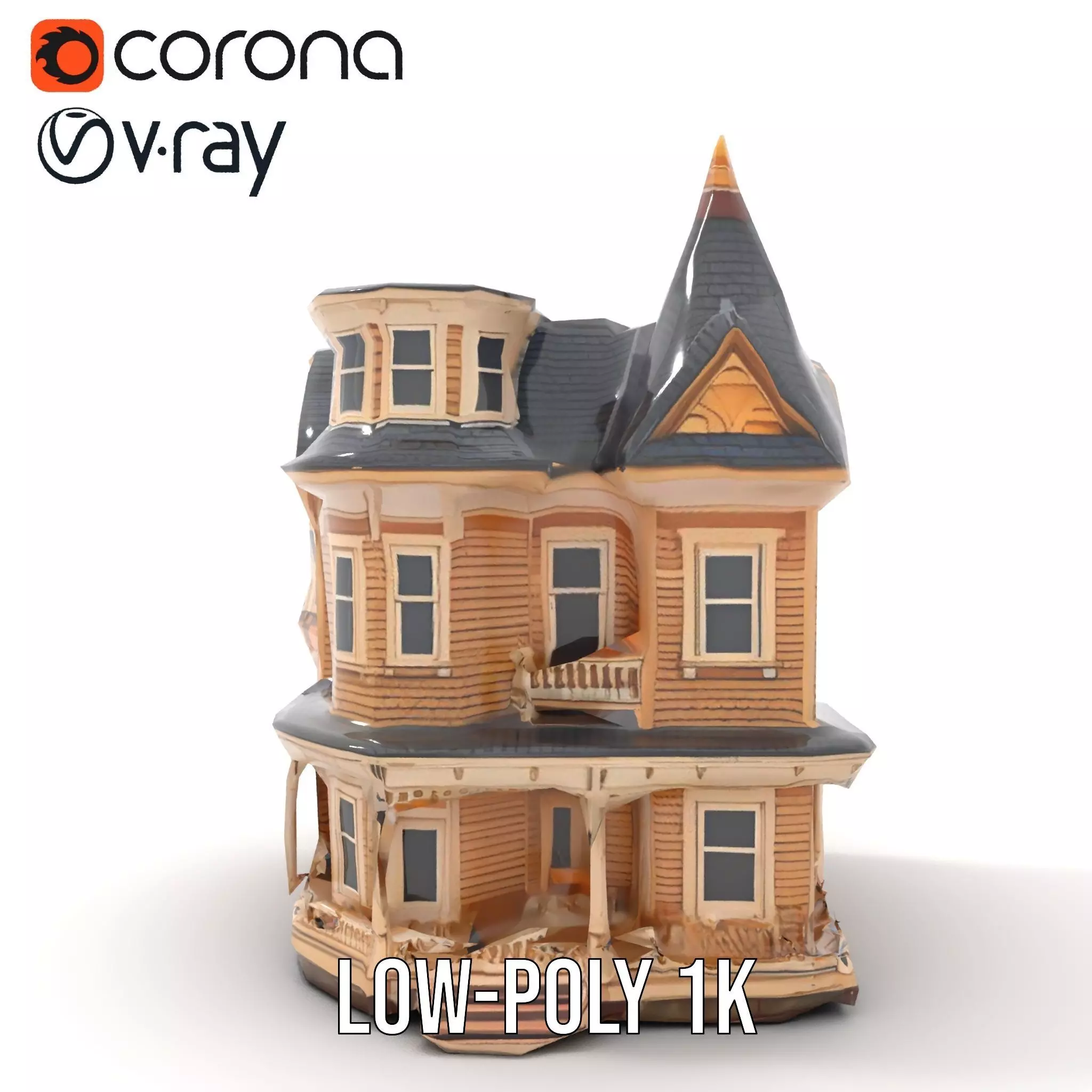 Victorian Wooden House model pack Low-poly 3D model_20