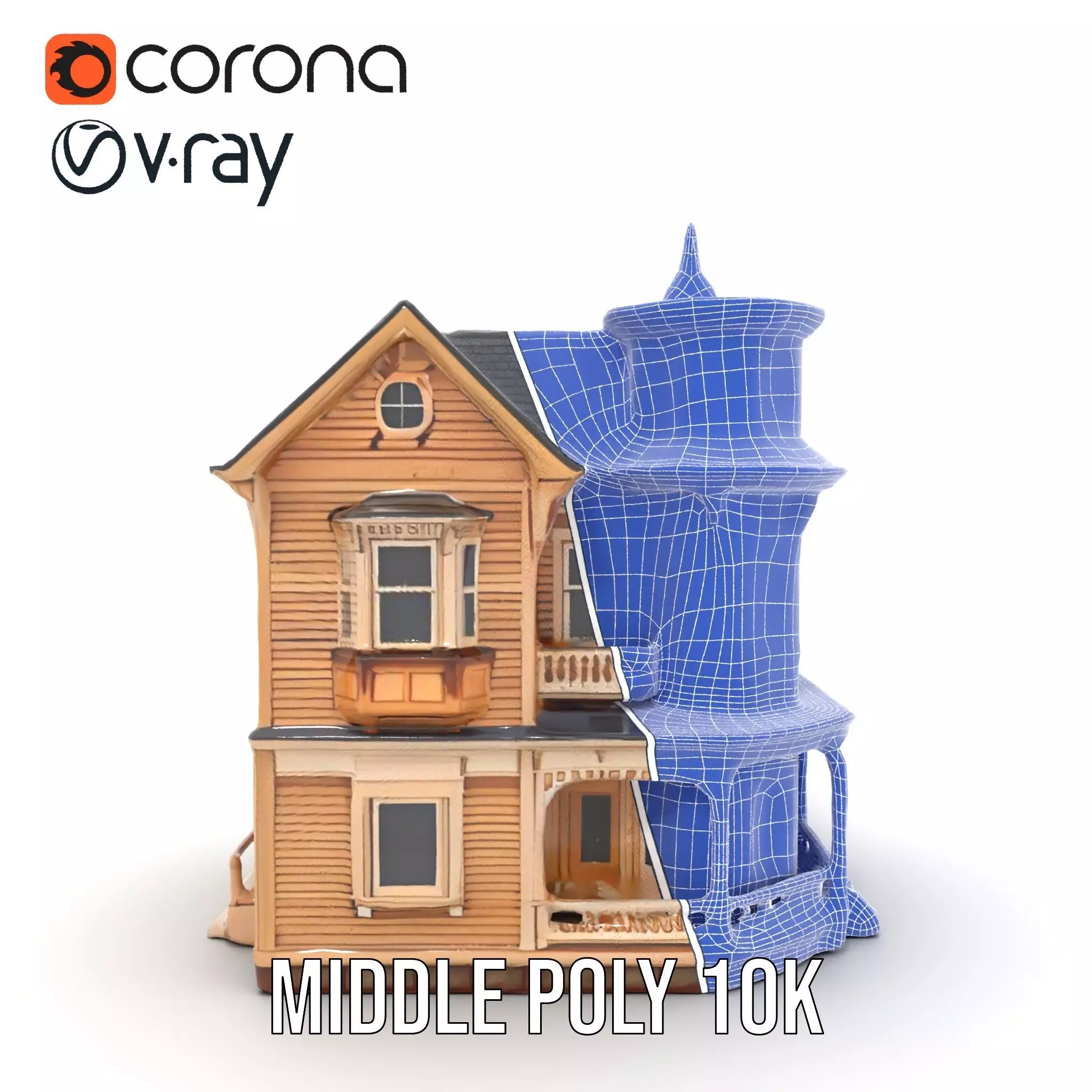 Victorian Wooden House model pack Low-poly 3D model_28