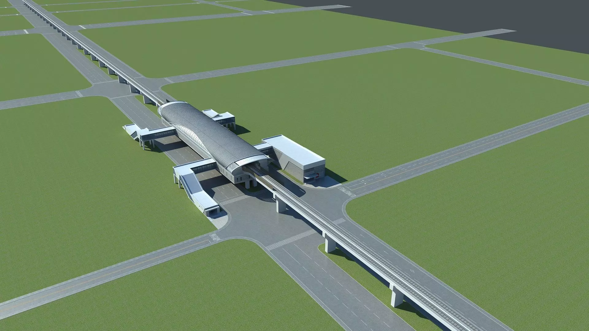 Light Rail Station 2 3D model_6