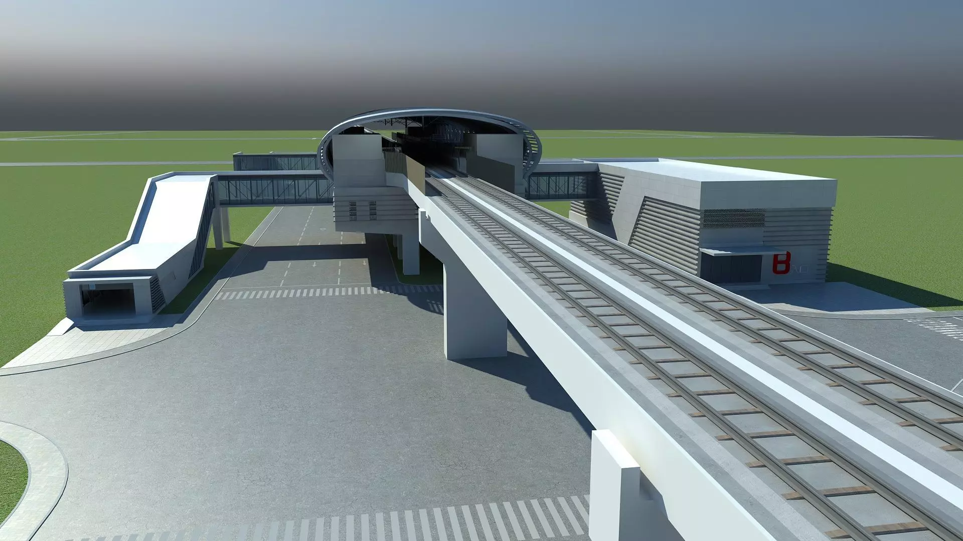 Light Rail Station 2 3D model_7