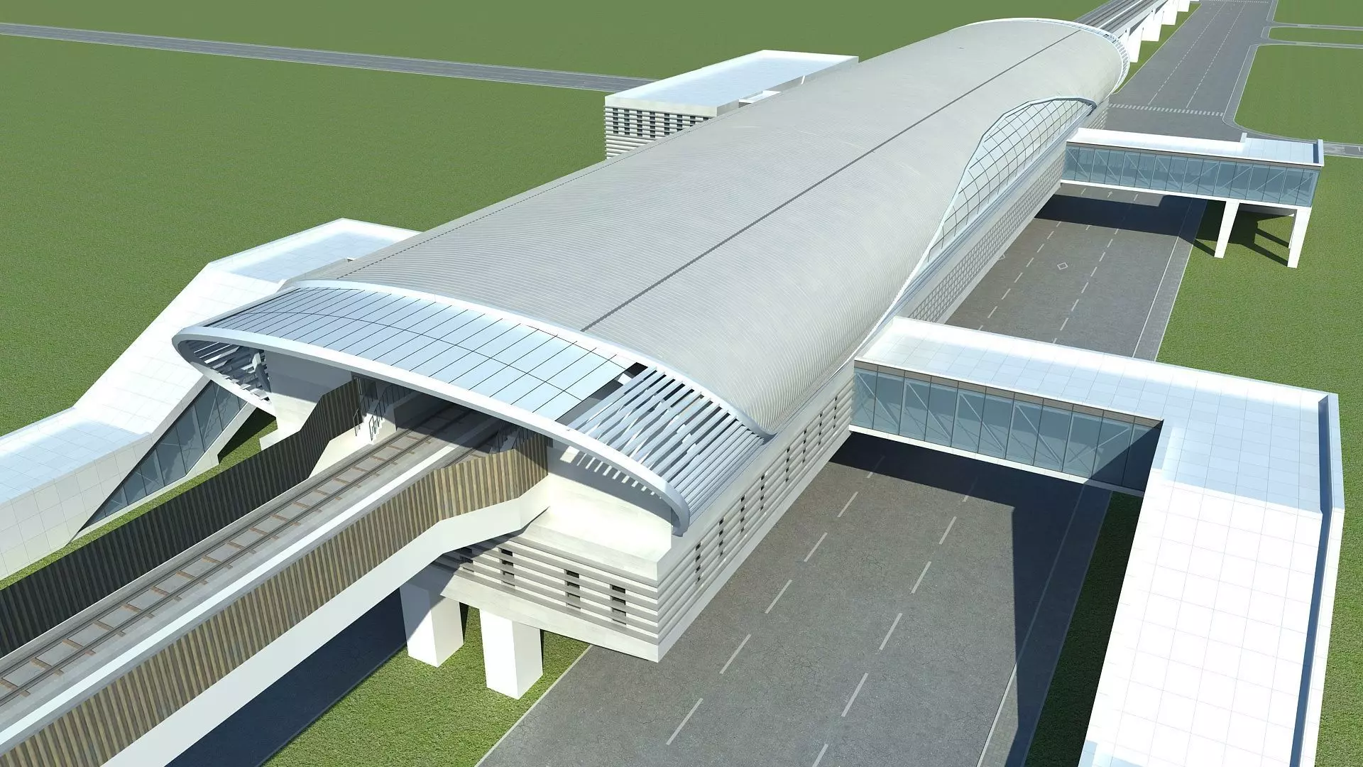 Light Rail Station 2 3D model_3