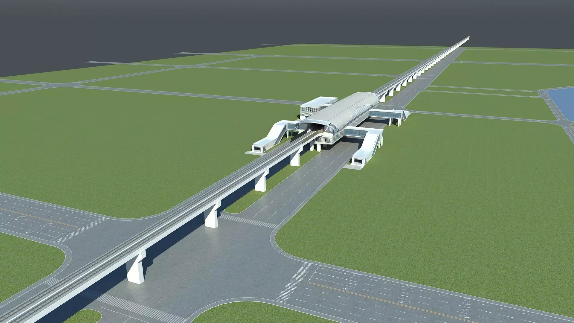 Light Rail Station 2 3D model_10