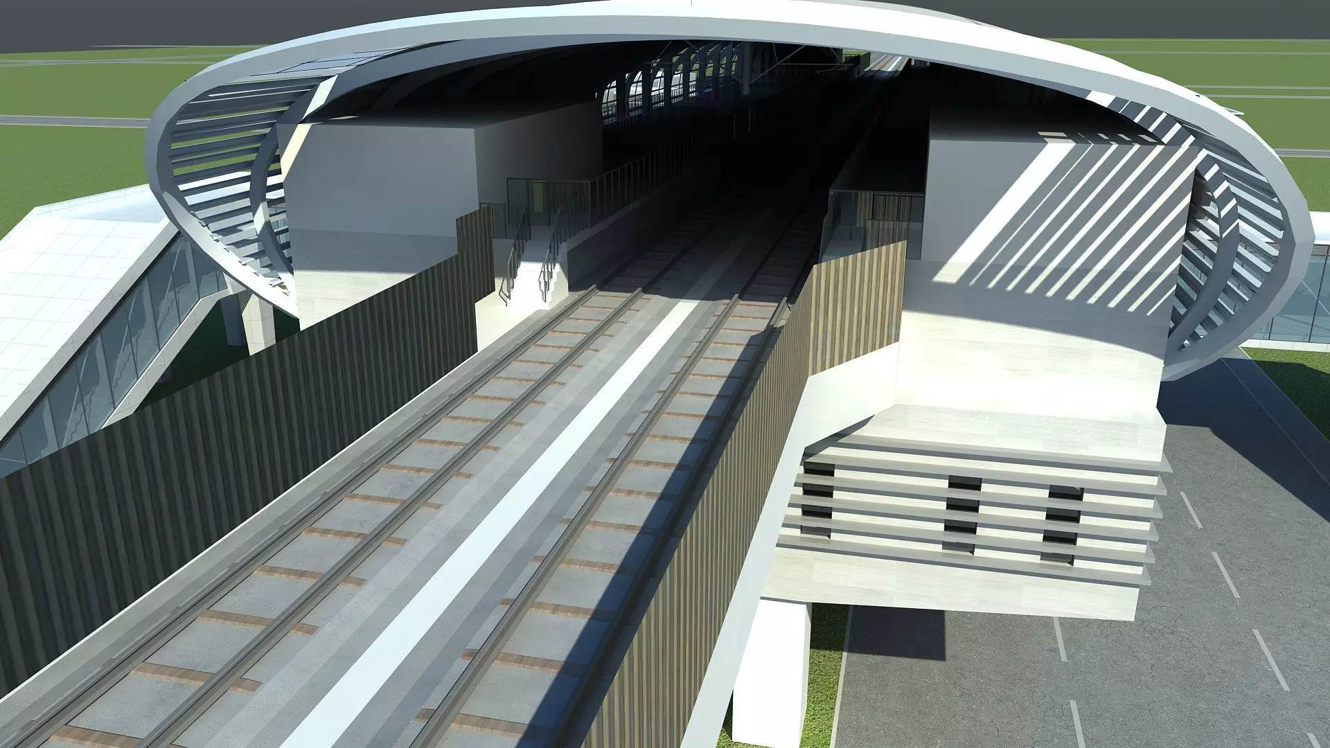 Light Rail Station 2 3D model_9