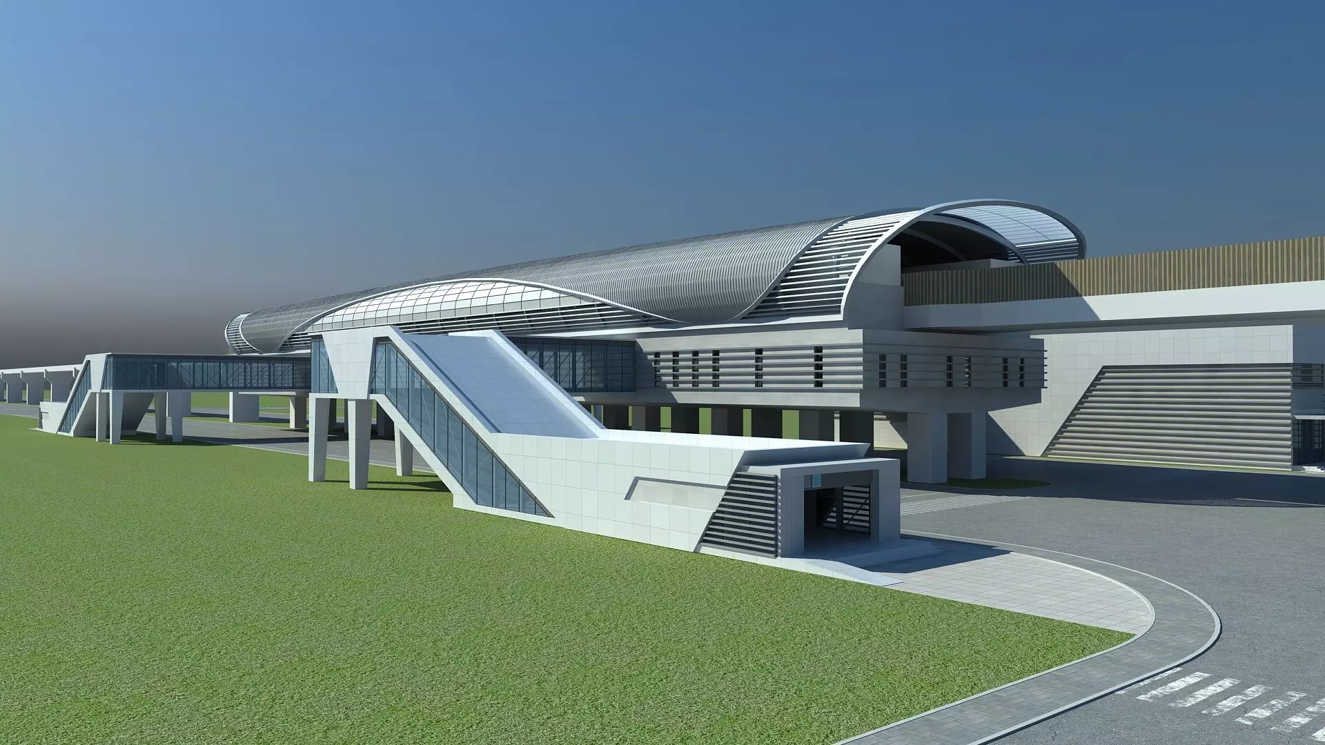 Light Rail Station 2 3D model_1