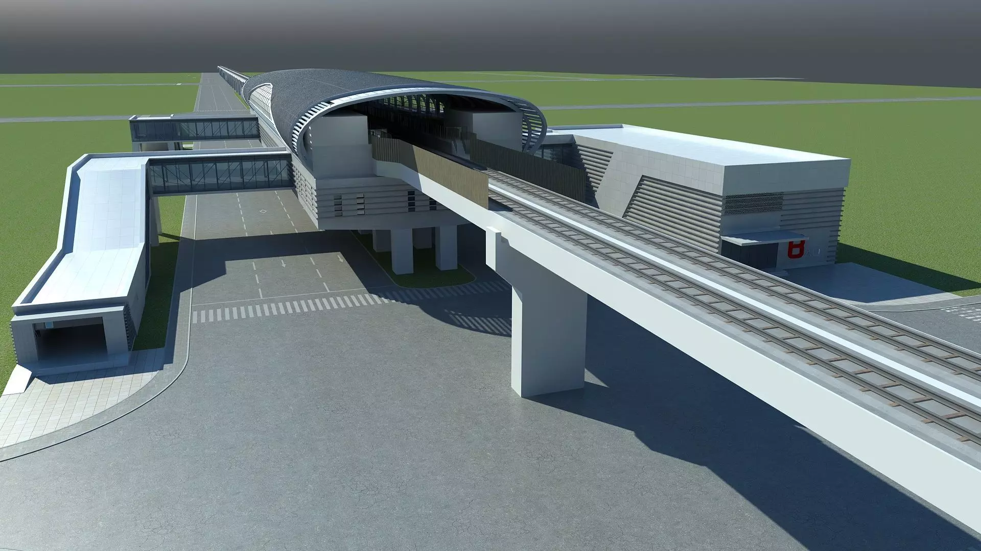 Light Rail Station 2 3D model_2