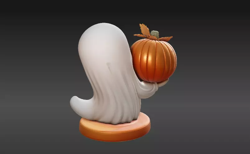 Pumpkin Hug Ghost 3D Print Model Cute Halloween Figurine 3D print model_4