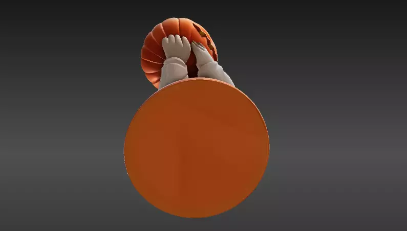 Pumpkin Hug Ghost 3D Print Model Cute Halloween Figurine 3D print model_3