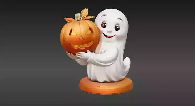 Pumpkin Hug Ghost 3D Print Model Cute Halloween Figurine 3D print model Pumpkin Hug Ghost 3D Print Model Cute Halloween Figurine 3D print model