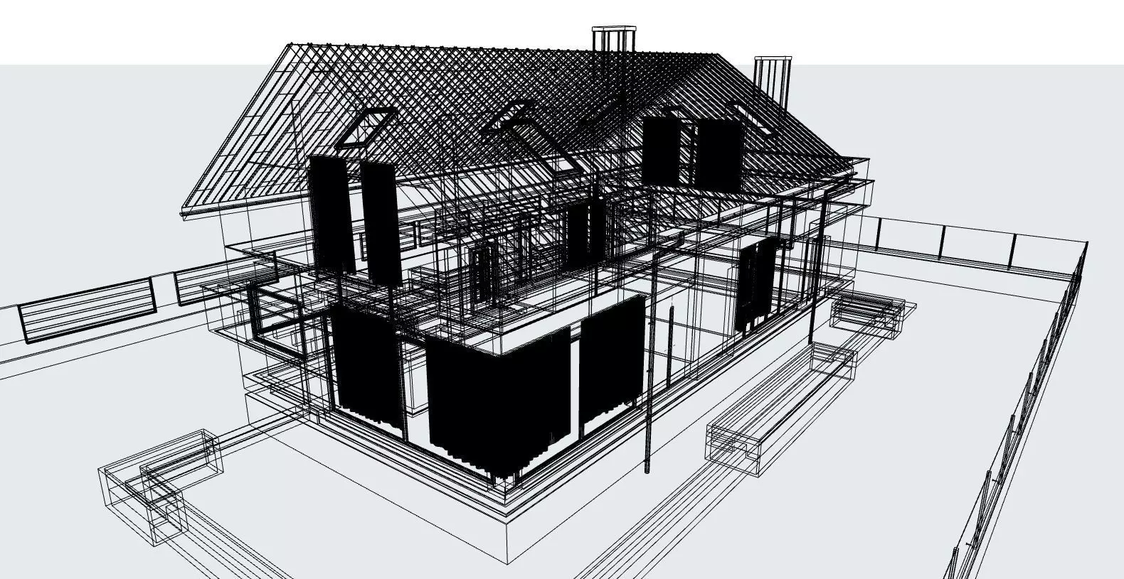 Modern Suburban House 3D Model Anthracite 3D model_4