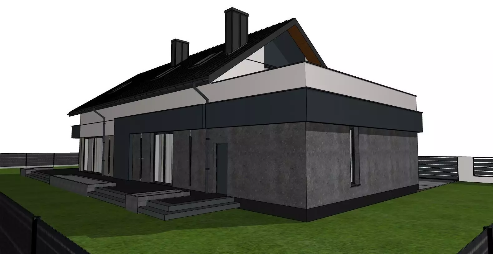 Modern Suburban House 3D Model Anthracite 3D model_9