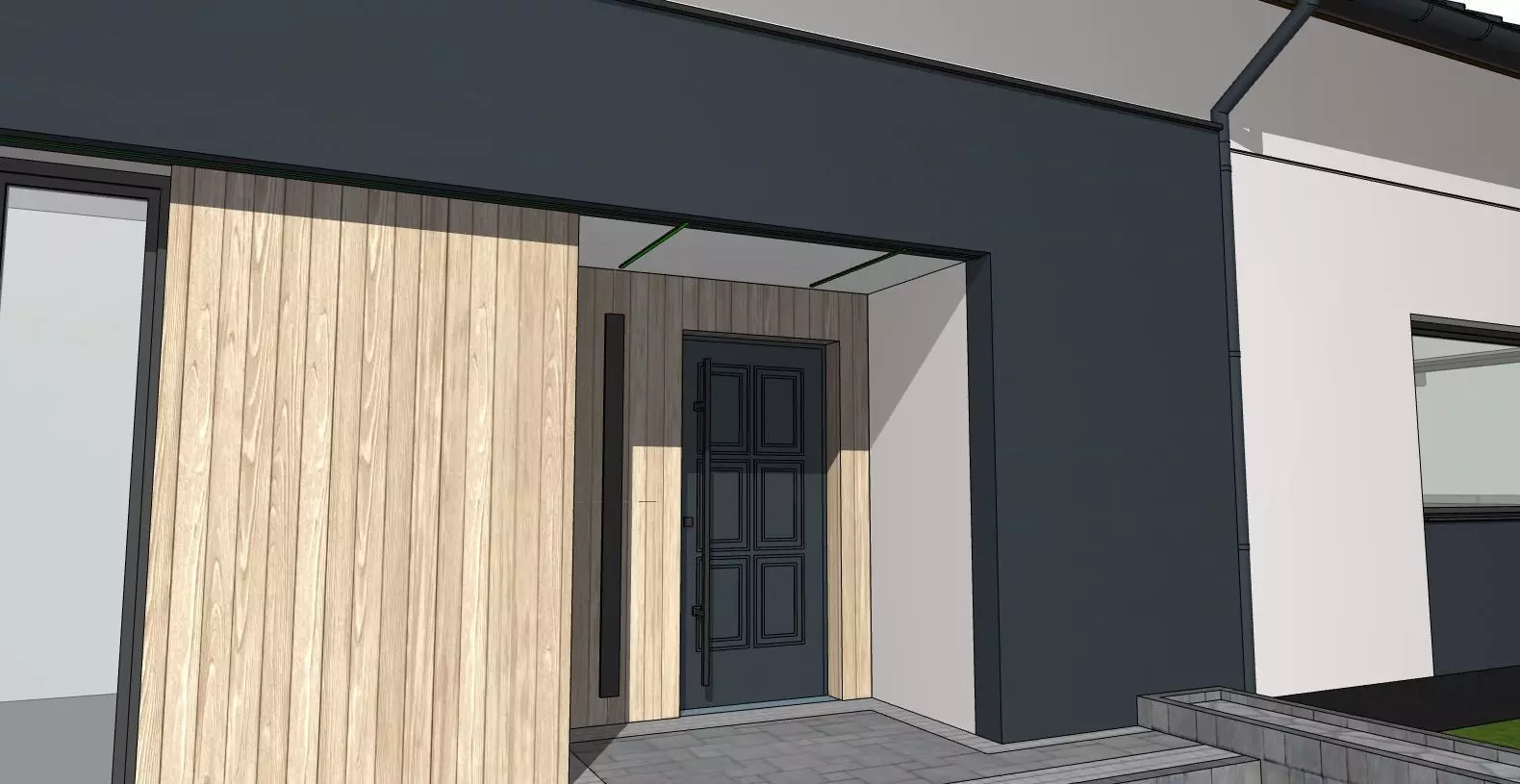 Modern Suburban House 3D Model Anthracite 3D model_12