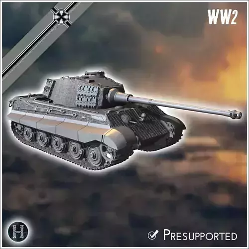Panzer VI Tiger II Henschel - Germany Eastern Western Front Norm 3D print model