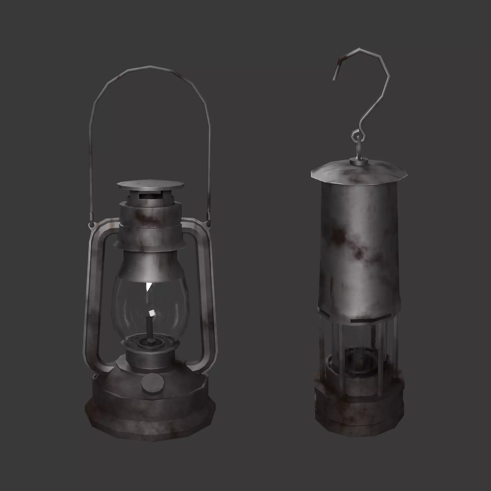 Lantern Set Low-poly 3D model_0