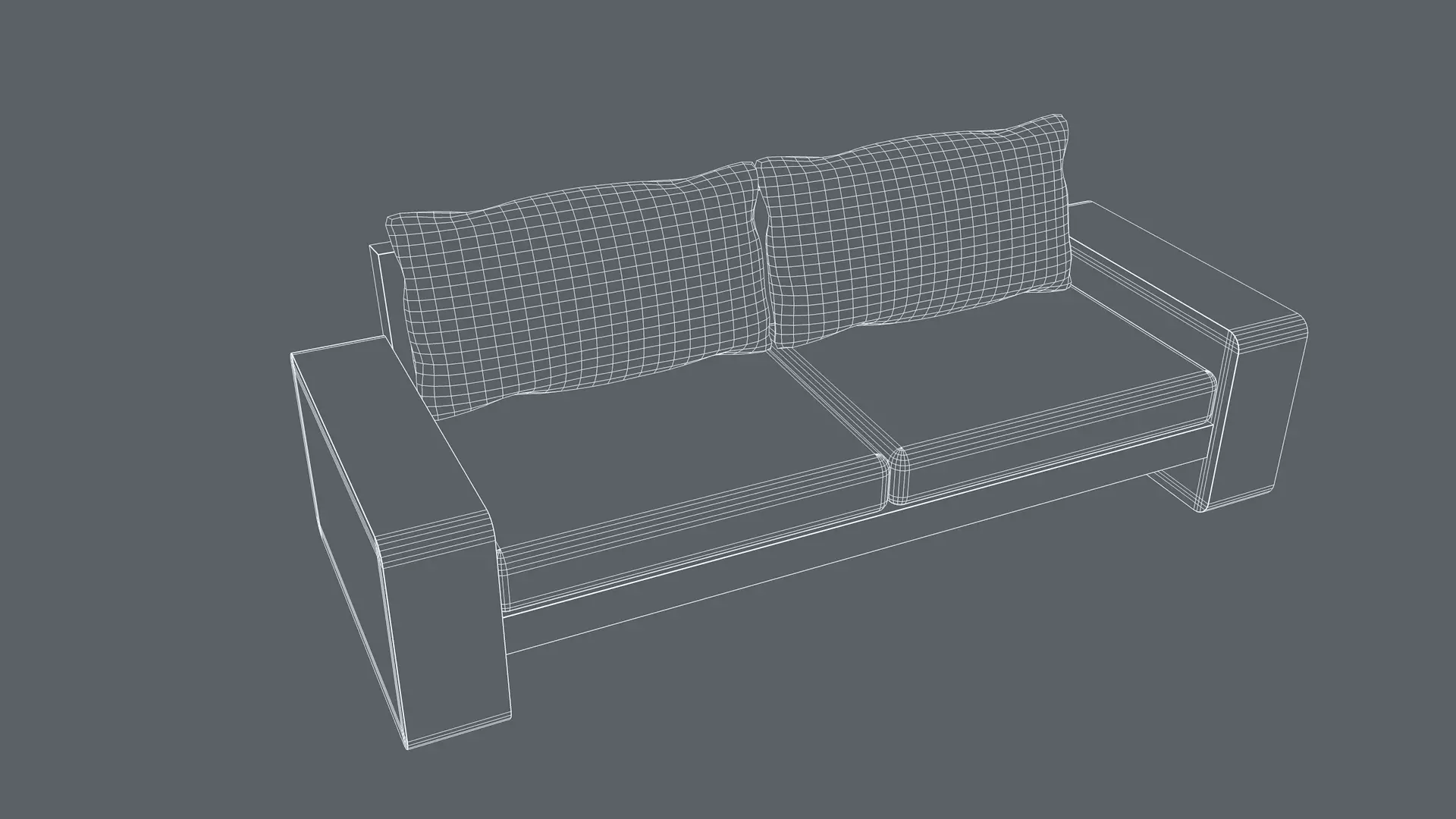 2 Seater Sofa 3D model_8