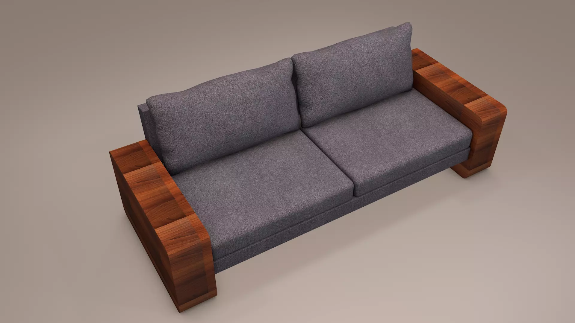 2 Seater Sofa 3D model_1