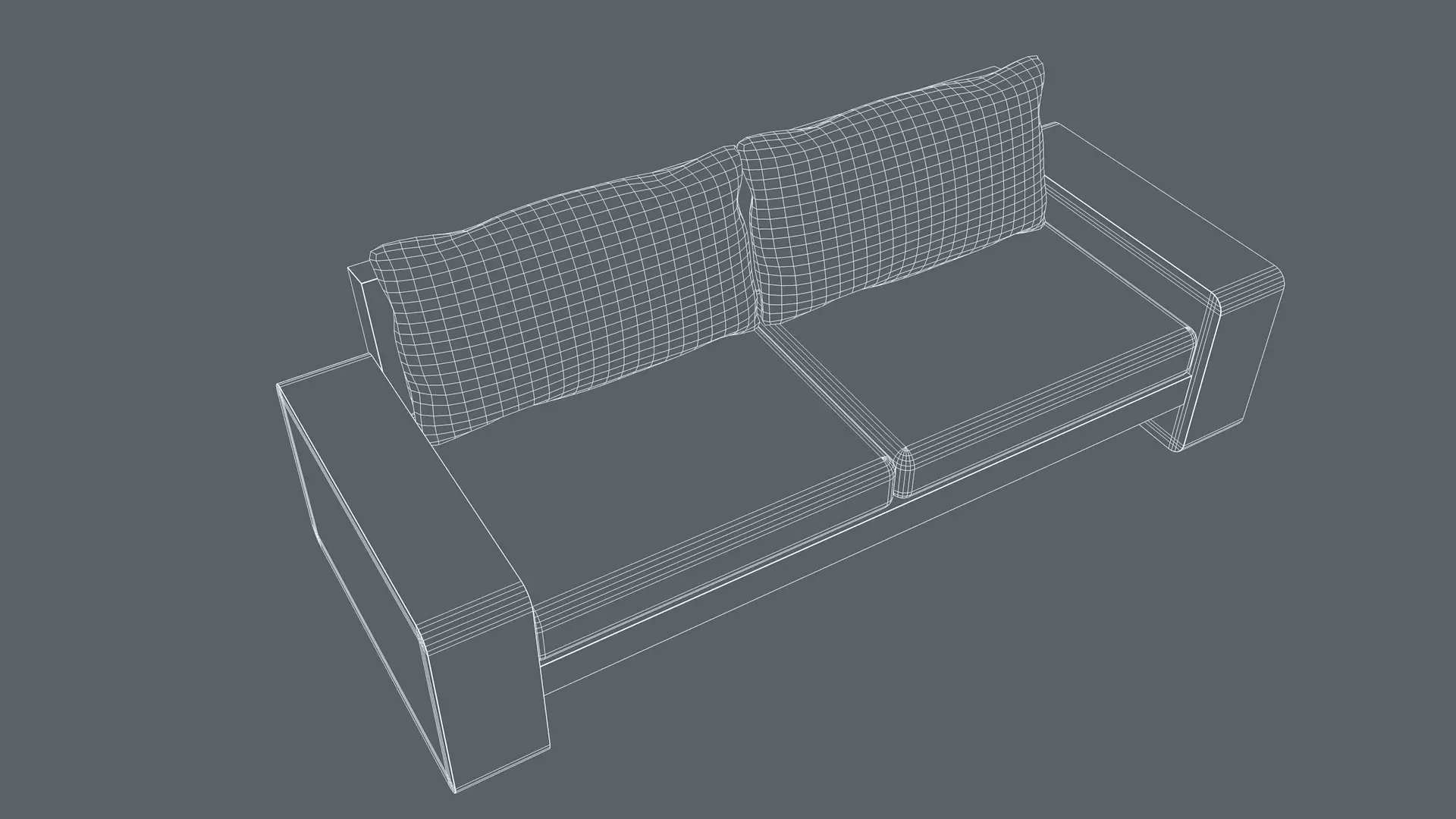 2 Seater Sofa 3D model_9