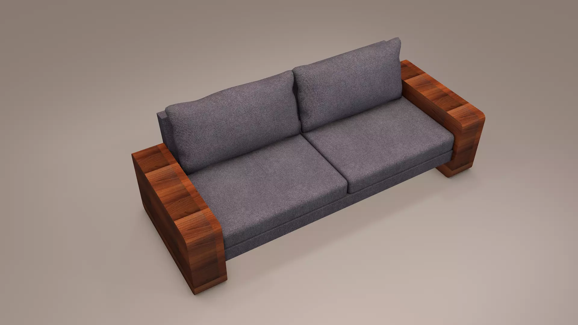 2 Seater Sofa 3D model_2