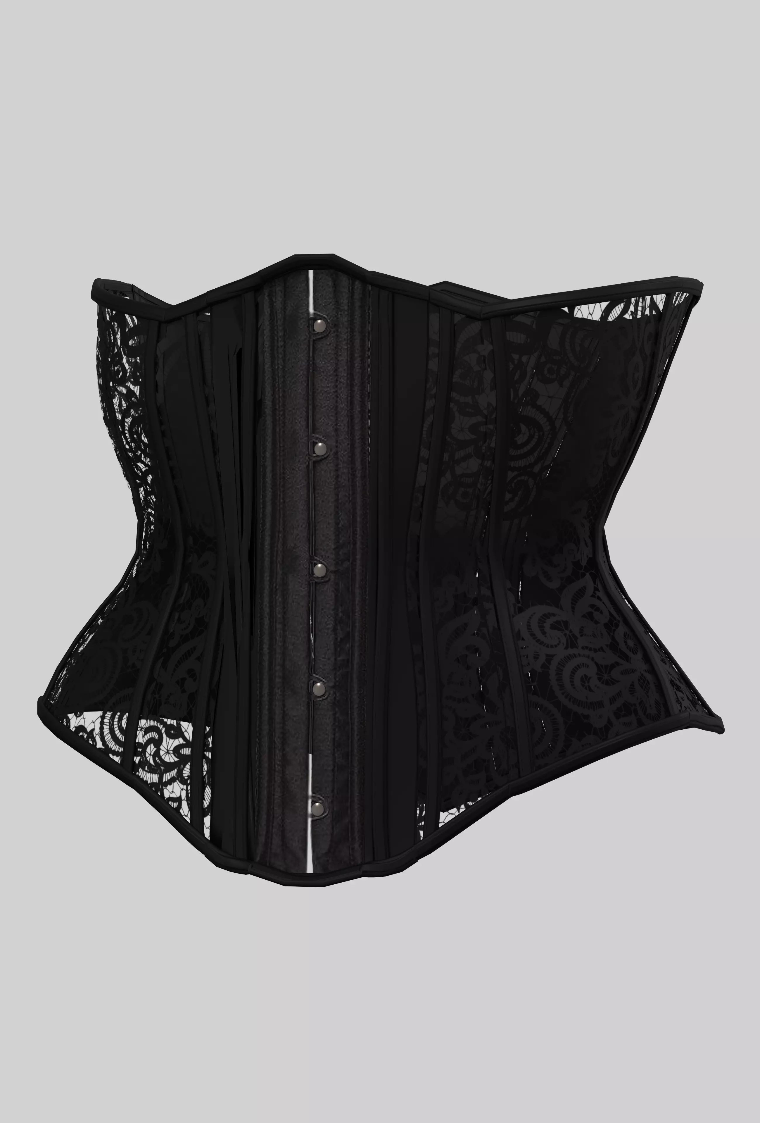 3D Lace Corset  Marvelous Designer CLO3D zprj file 3D print model_0