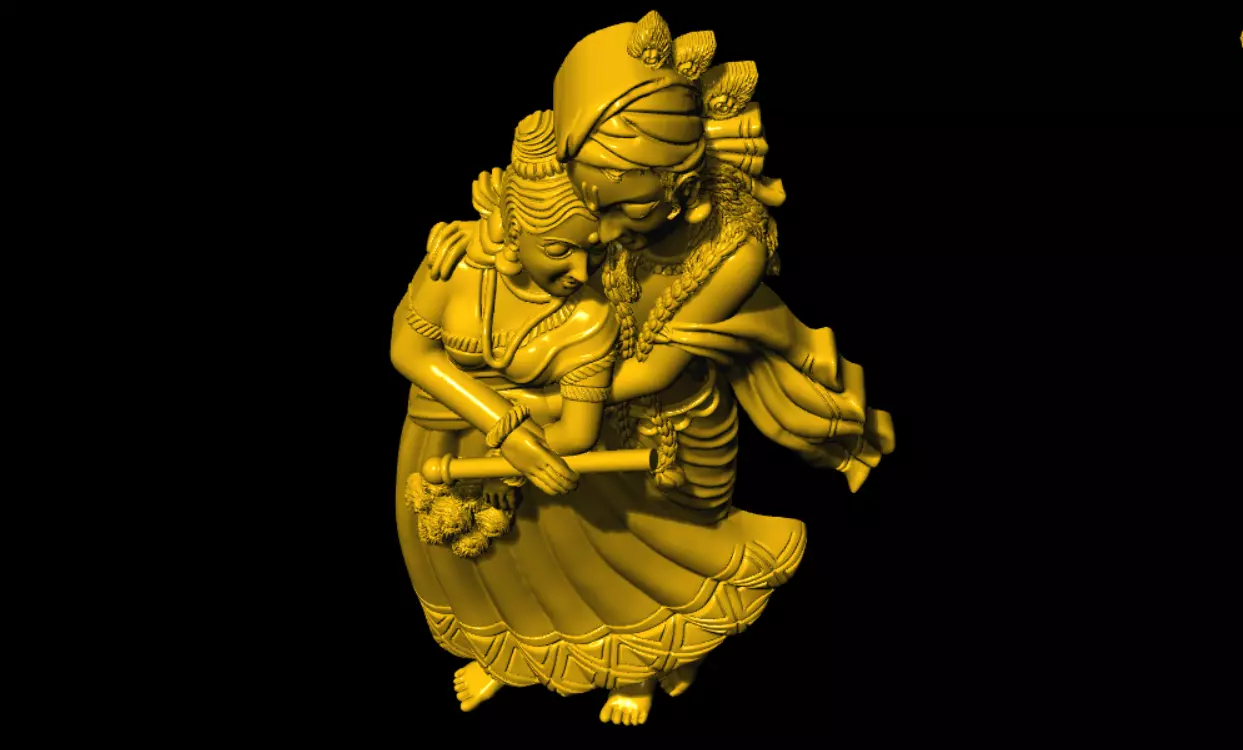 radha krishna 3d printed model 3D print model_14