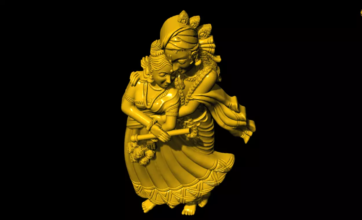 radha krishna 3d printed model 3D print model_2