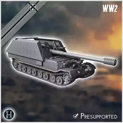 Waffentrager Grille 19 210mm on Tiger VK 4501 P Porsche - German