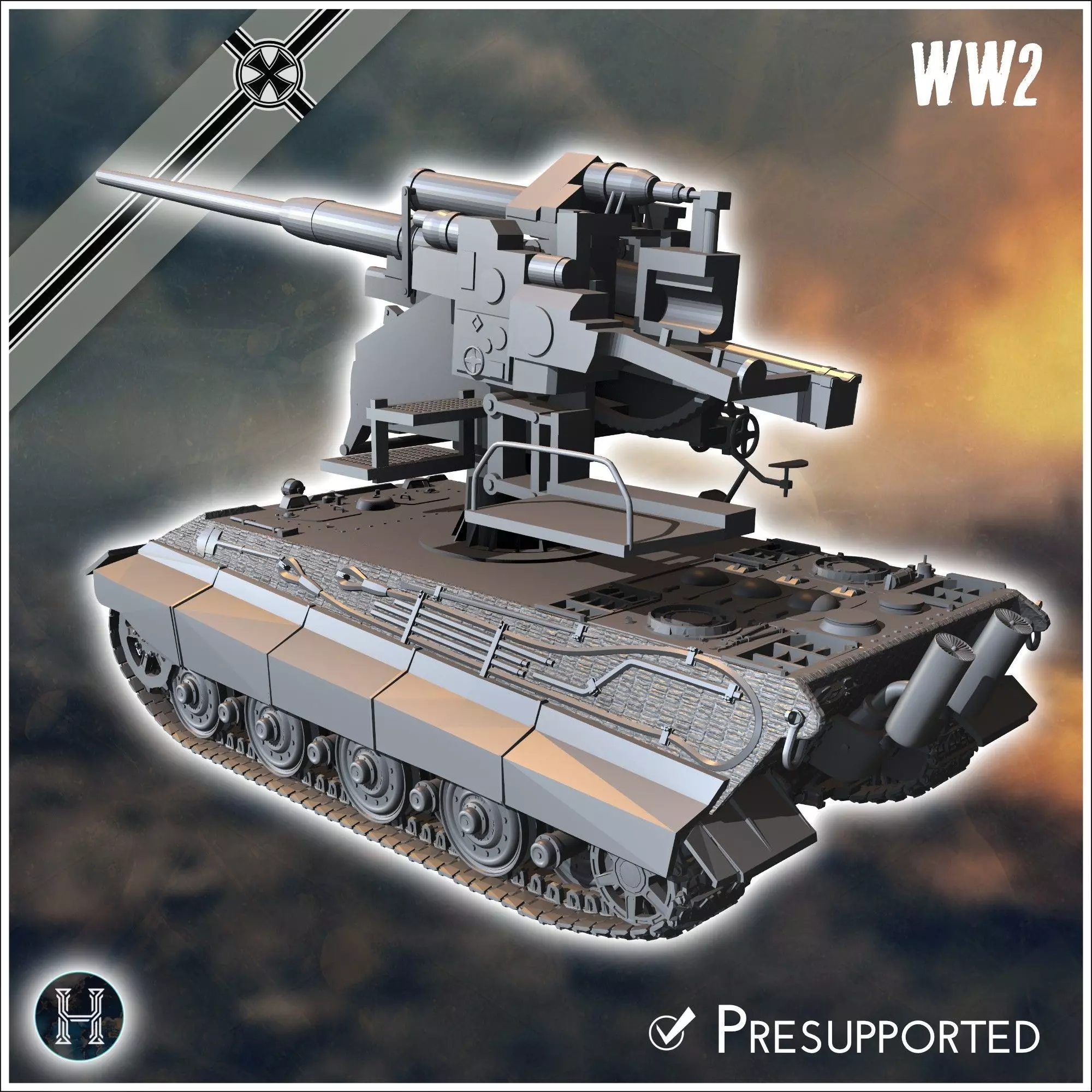 E-75 128mm Flak 40 Entwicklung - Germany Eastern Western Berlin 3D print model_7