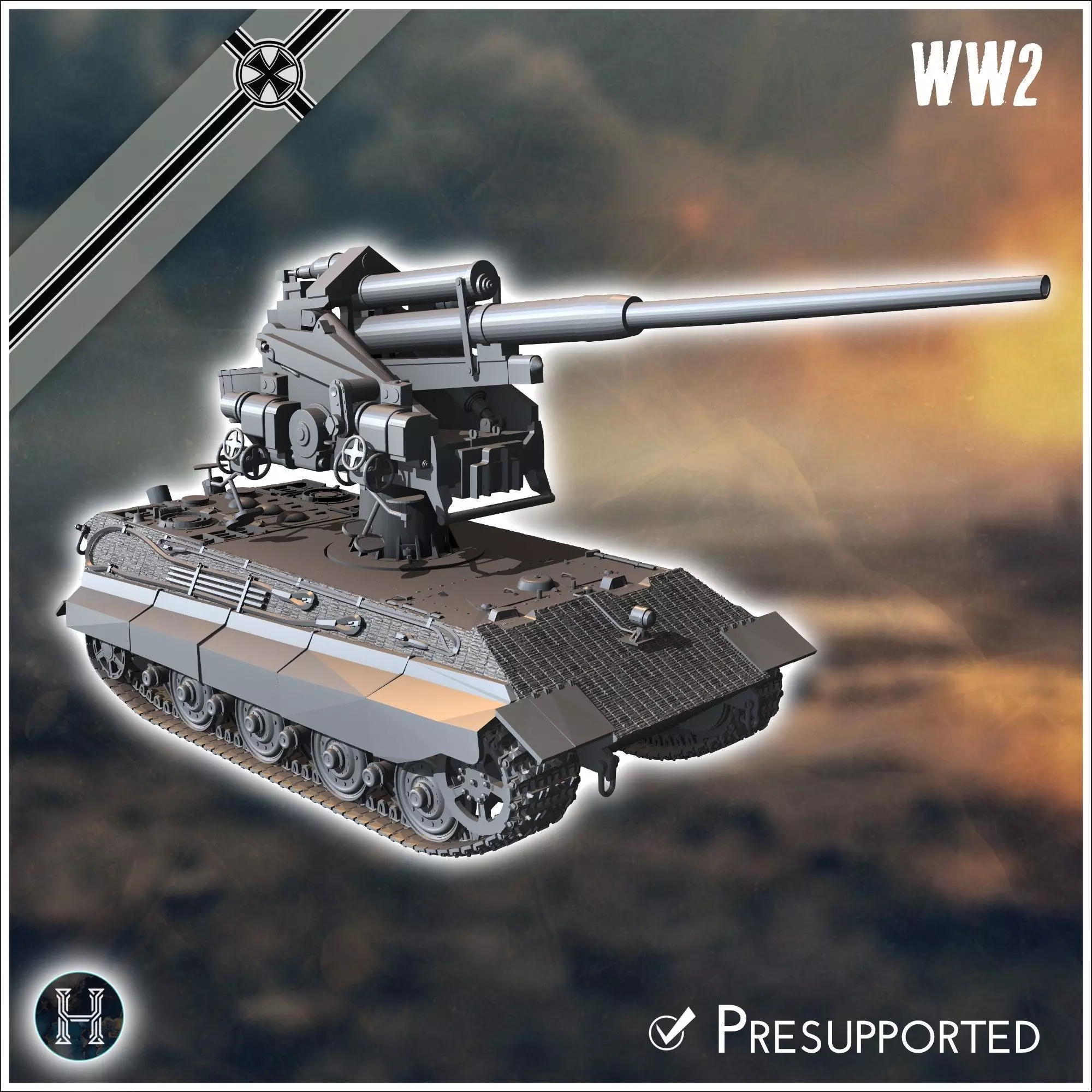 E-75 128mm Flak 40 Entwicklung - Germany Eastern Western Berlin 3D print model_0