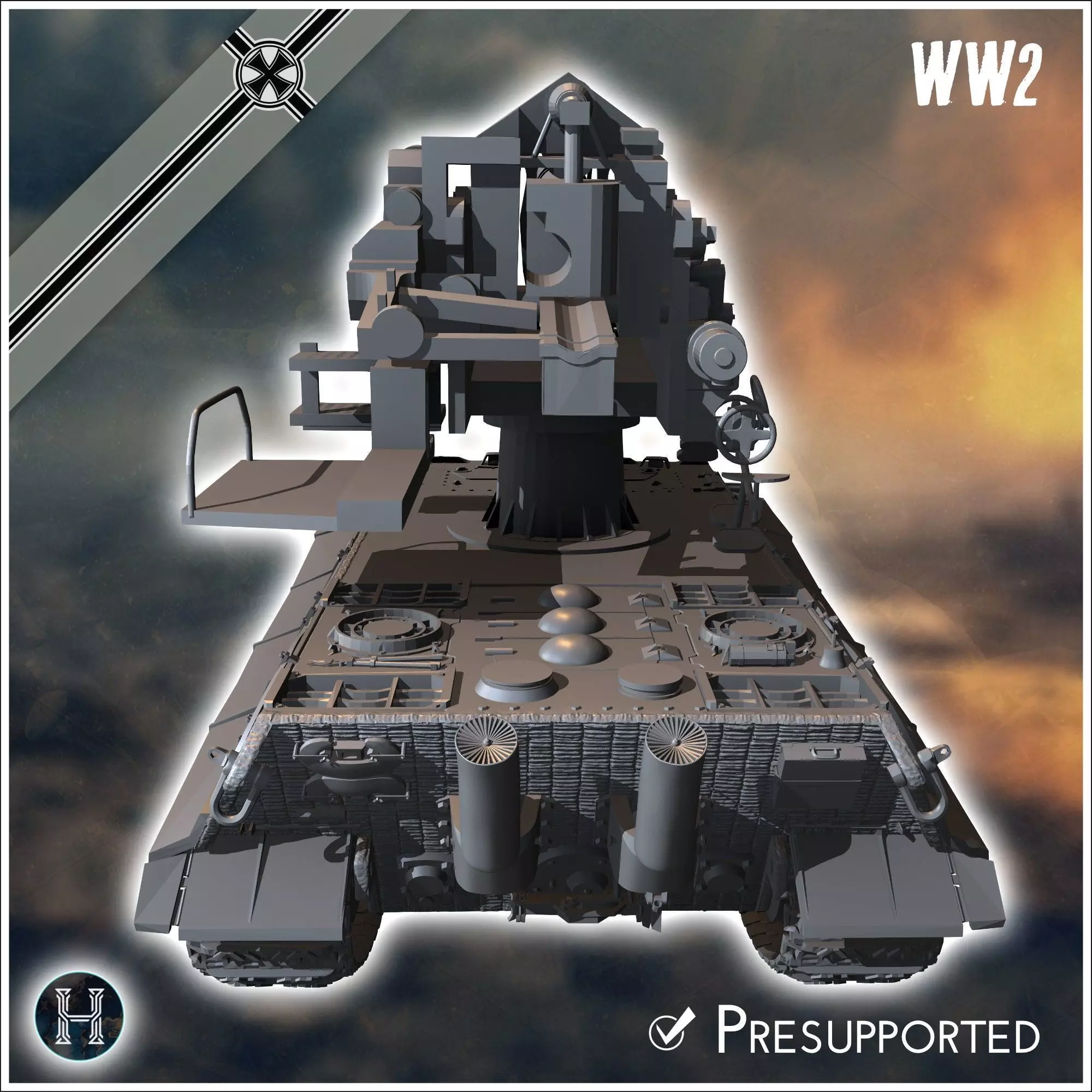 E-75 128mm Flak 40 Entwicklung - Germany Eastern Western Berlin 3D print model_4