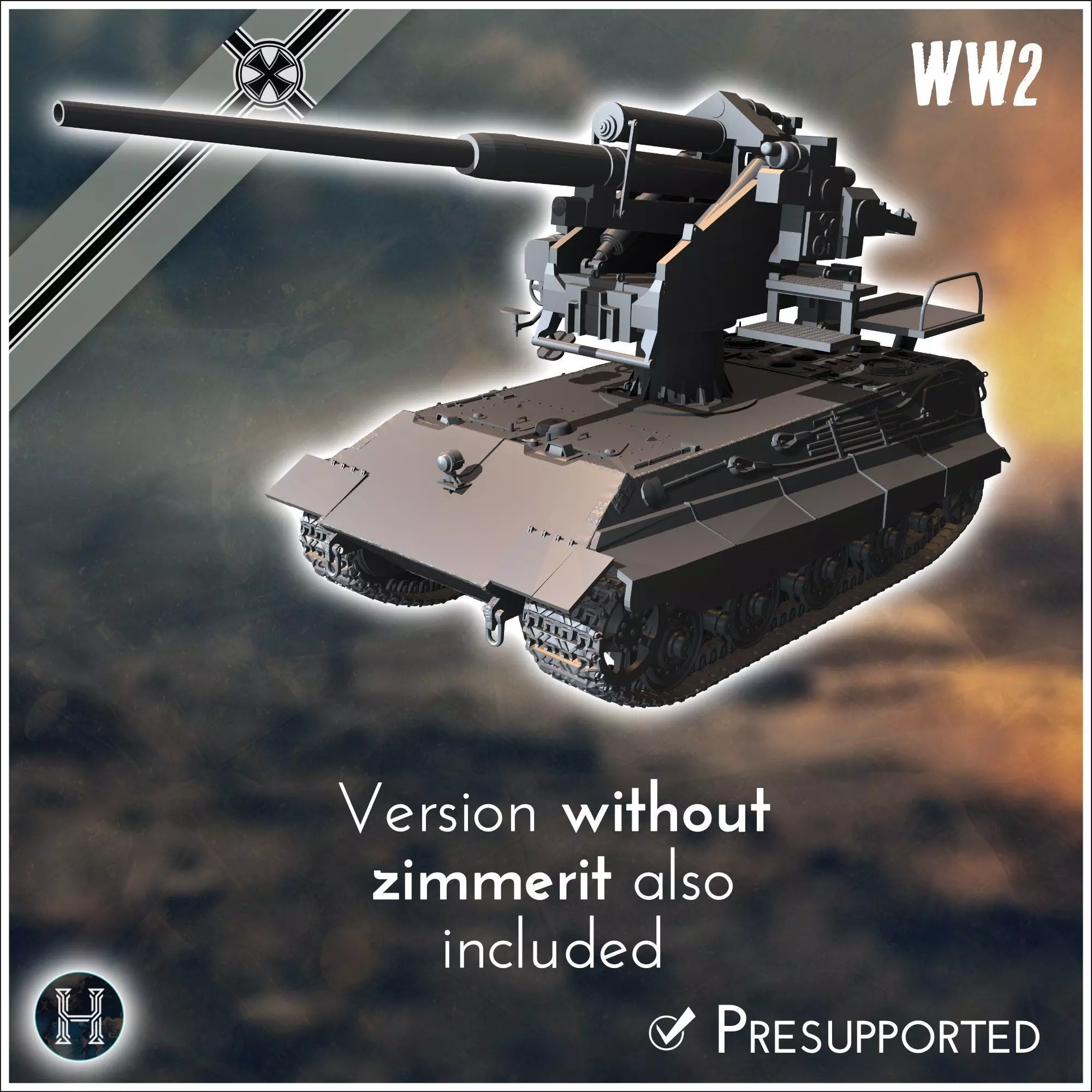 E-75 128mm Flak 40 Entwicklung - Germany Eastern Western Berlin 3D print model_8