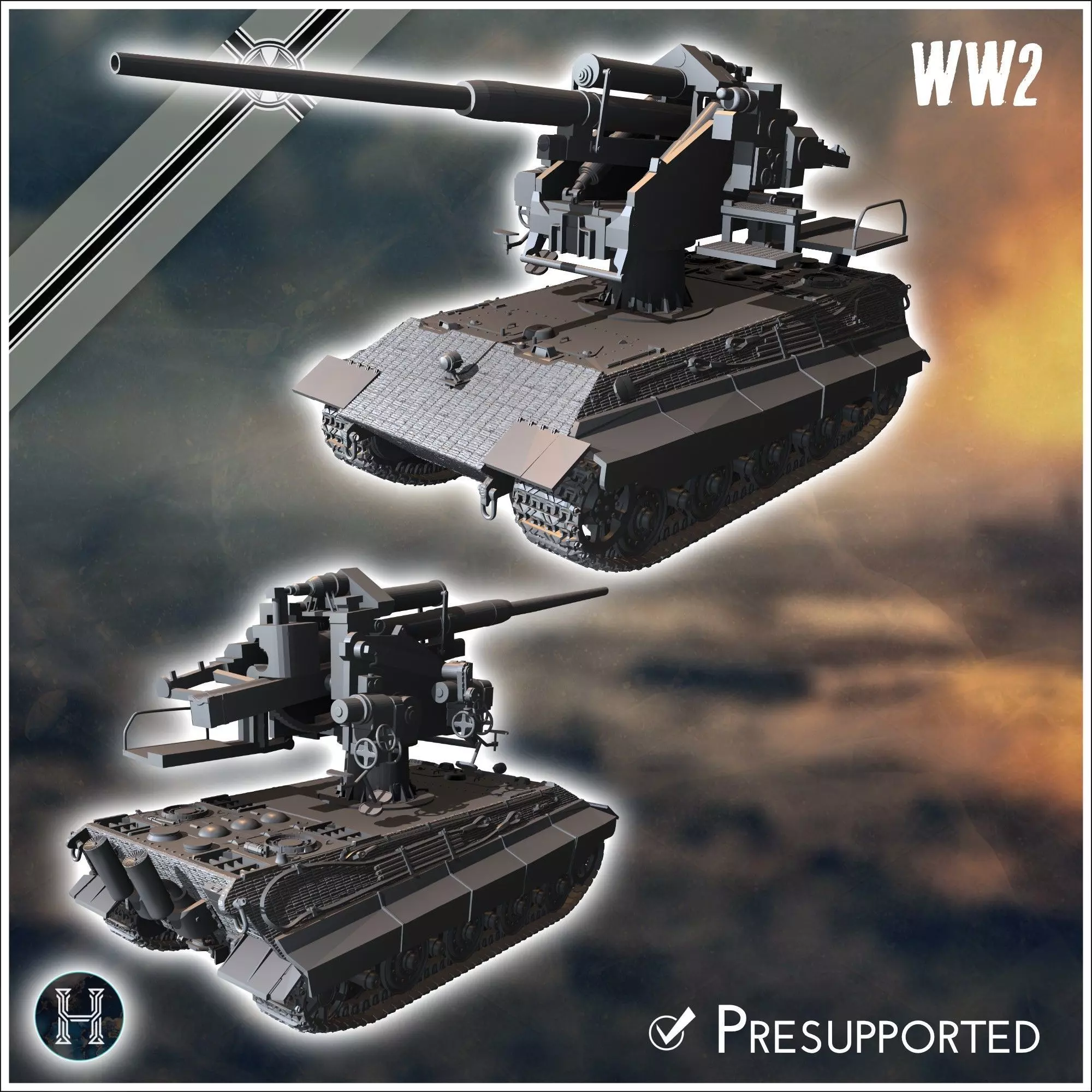 E-75 128mm Flak 40 Entwicklung - Germany Eastern Western Berlin 3D print model_3