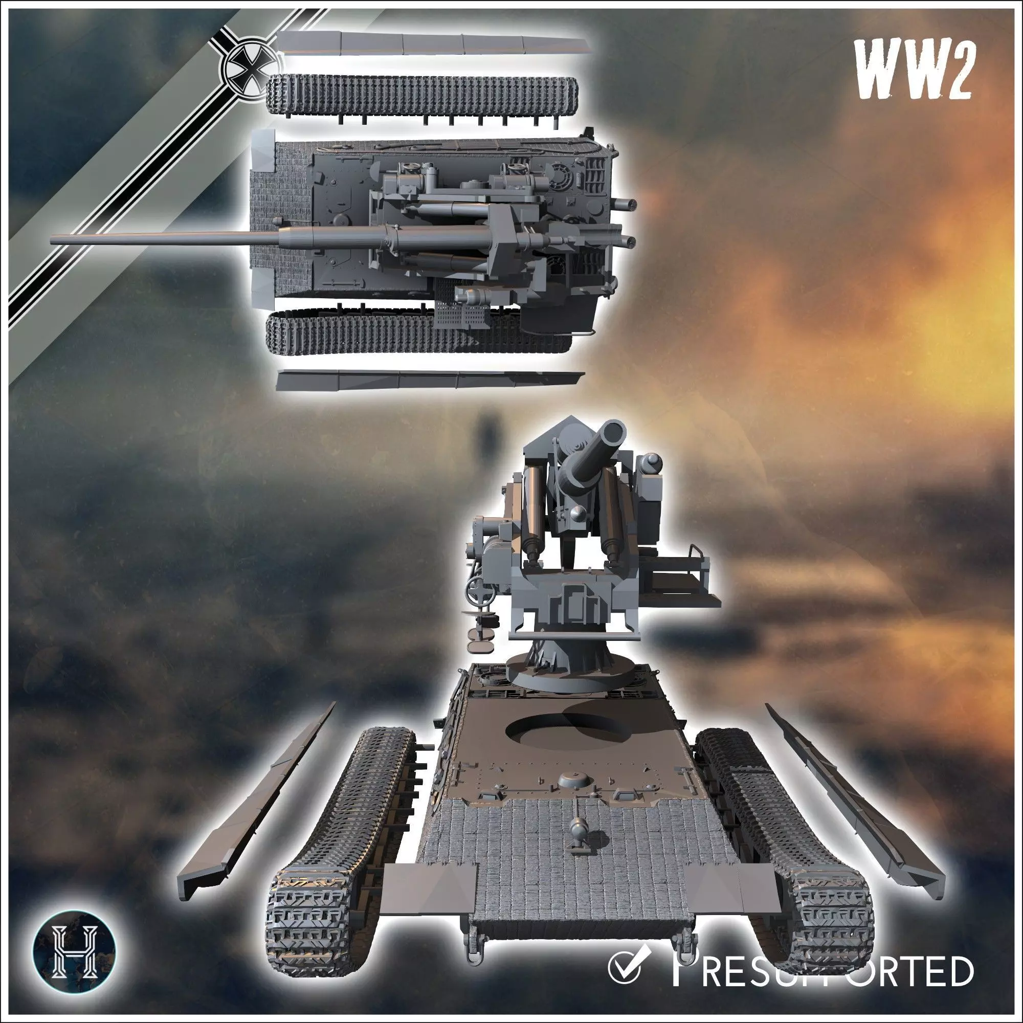 E-75 128mm Flak 40 Entwicklung - Germany Eastern Western Berlin 3D print model_6