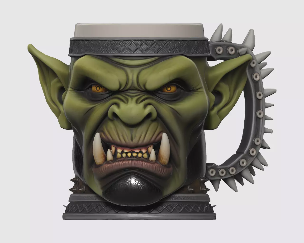 Orc mug Durga face  3D model_5