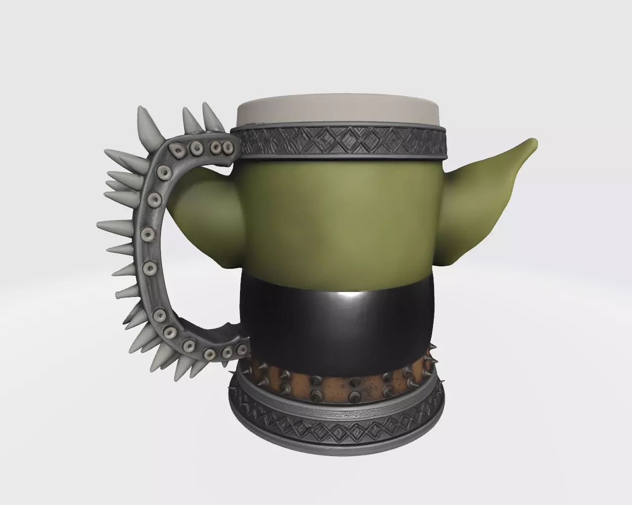 Orc mug Durga face  3D model_4