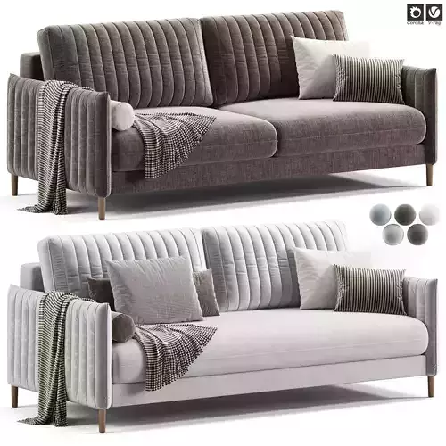 Sofa Svaut Velvet Grey by Divan ru 3D model 2