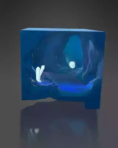 Mystical Crystal Cave 3D Environment  Floating Crystals 